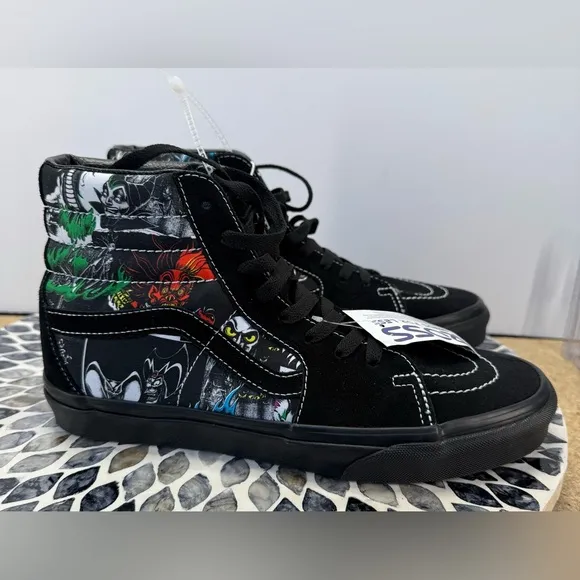 NWT Vans  Disney villains SK8-hi shoes 100th Anniversary Black Sneakers men’s 8