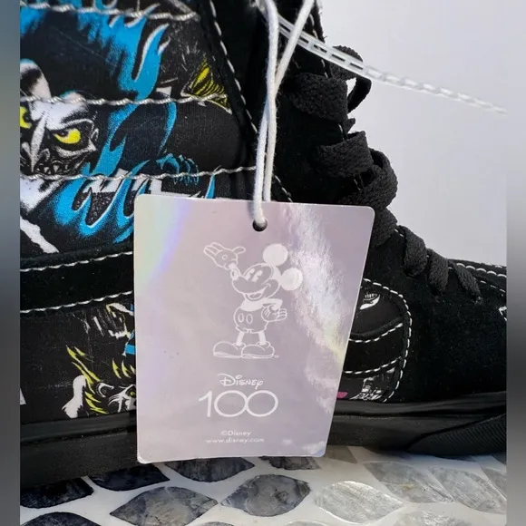NWT Vans  Disney villains SK8-hi shoes 100th Anniversary Black Sneakers men’s 8