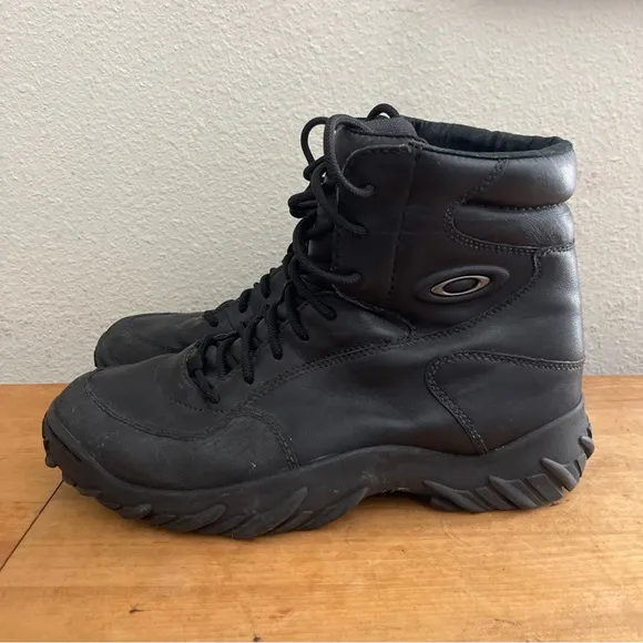 OAKLEY SI Mens BLACK LEATHER BOOTS Sz 9 Elite Special Forces Tactical Shoes-Rare