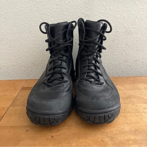 OAKLEY SI Mens BLACK LEATHER BOOTS Sz 9 Elite Special Forces Tactical Shoes-Rare