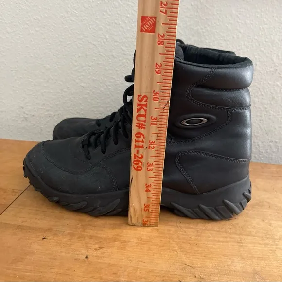 OAKLEY SI Mens BLACK LEATHER BOOTS Sz 9 Elite Special Forces Tactical Shoes-Rare