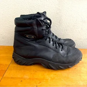 OAKLEY SI Mens BLACK LEATHER BOOTS Sz 9 Elite Special Forces Tactical Shoes-Rare