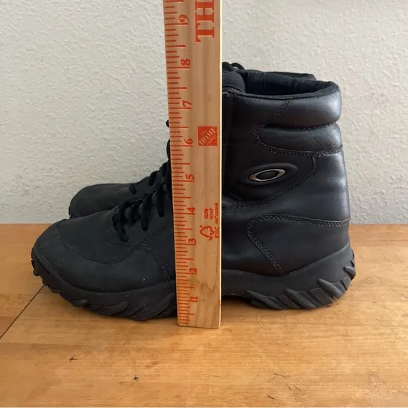 OAKLEY SI Mens BLACK LEATHER BOOTS Sz 9 Elite Special Forces Tactical Shoes-Rare