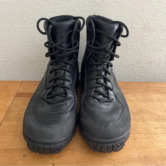 OAKLEY SI Mens BLACK LEATHER BOOTS Sz 9 Elite Special Forces Tactical Shoes-Rare