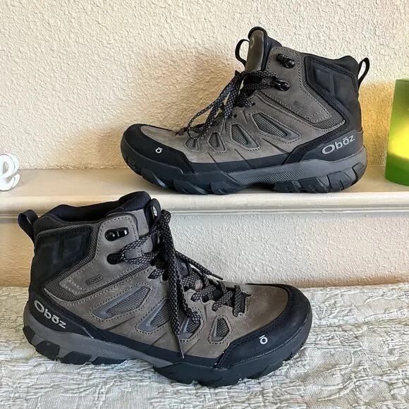 Oboz Men’s Sawtooth X Mid B-Dry Waterproof Hiking Boots Size 9.5 Charcoal