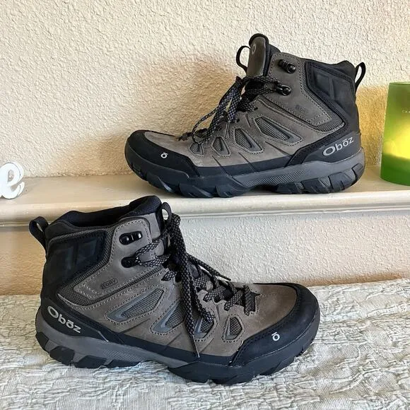 Oboz Men’s Sawtooth X Mid B-Dry Waterproof Hiking Boots Size 9.5 Charcoal