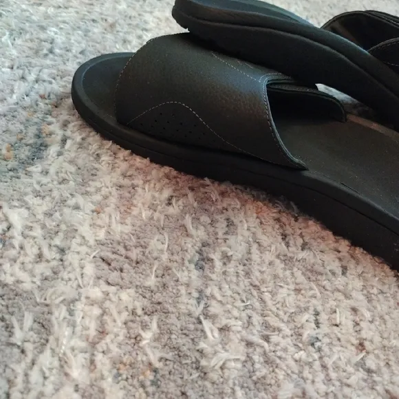 OluKai Black Slide Sandals for Men