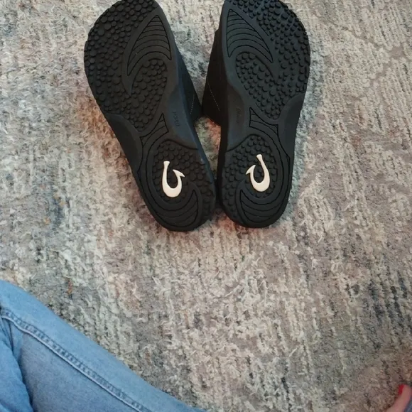 OluKai Black Slide Sandals for Men