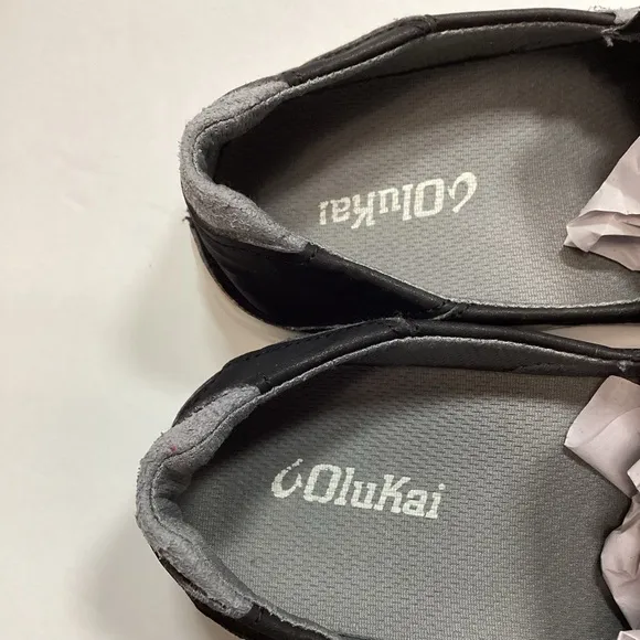 Olukai Lae’ ahi man’s loafers shoes black size 8