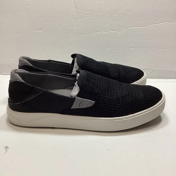 Olukai Lae’ ahi man’s loafers shoes black size 8