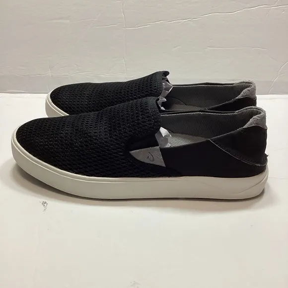 Olukai Lae’ ahi man’s loafers shoes black size 8