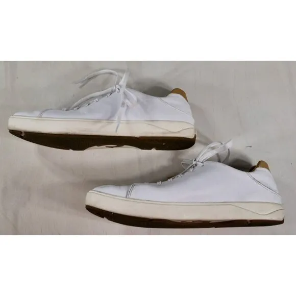 OluKai Lae'Ahi Li 'Ili White Leather Lace Up Sneakers Men's Shoes Size 10.5