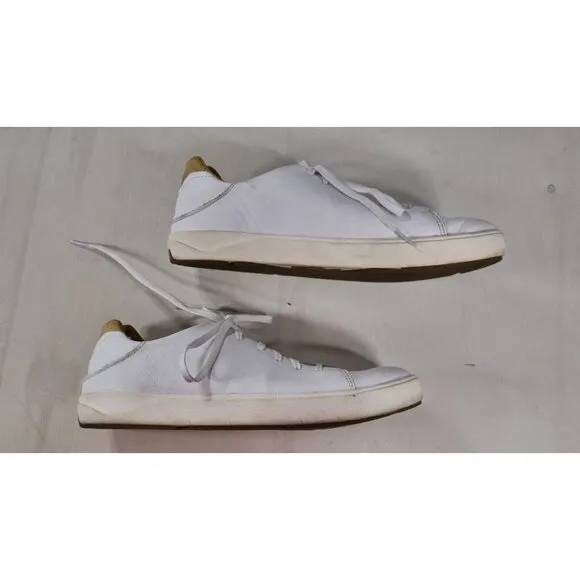 OluKai Lae'Ahi Li 'Ili White Leather Lace Up Sneakers Men's Shoes Size 10.5