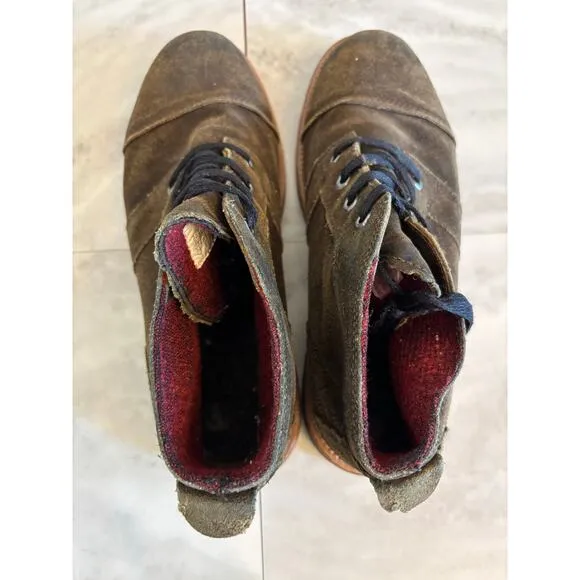OluKai Mauna Iki Boots Mens 12 Brown Leather Wool Ankle Chukka Lace Up Casual