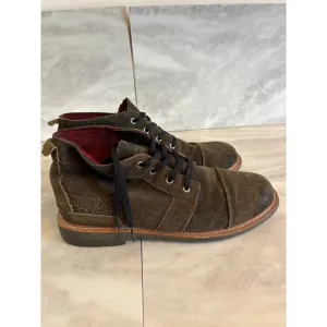 OluKai Mauna Iki Boots Mens 12 Brown Leather Wool Ankle Chukka Lace Up Casual