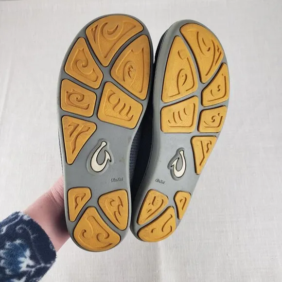 Olukai Nohea Mesh Shoes Gray Convertible Slip On Comfort Mens Size 9.5