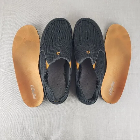 Olukai Nohea Mesh Shoes Gray Convertible Slip On Comfort Mens Size 9.5