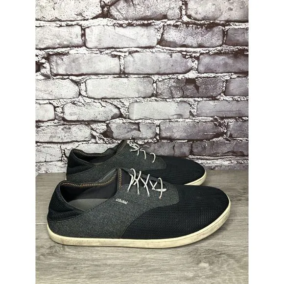 Olukai Nohea Moku Blue Gray Mesh Casual Slip On Sneakers Shoes Men Sz 13M US/46