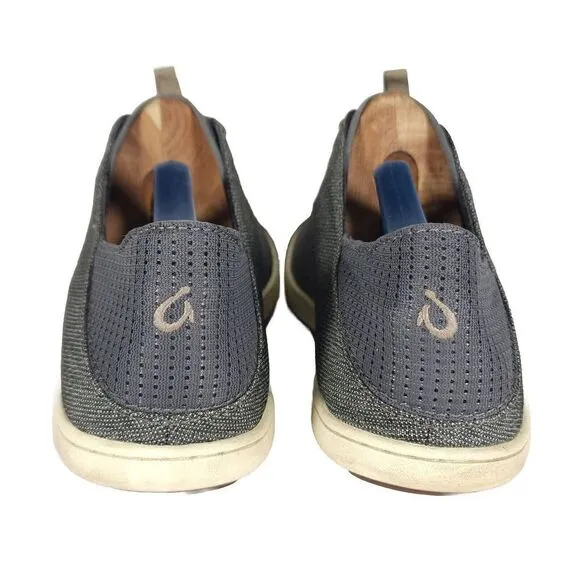 OluKai Men's Nohea Moku US 10 Gray Lace Up Flats Loafer Sneakers Shoes