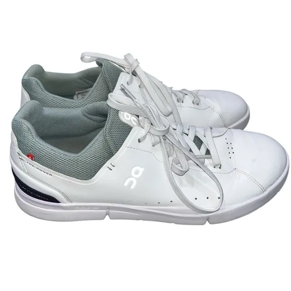 On Cloud Men’s The Roger Advantage White &amp; Sage Green Sneakers Shoes size 12
