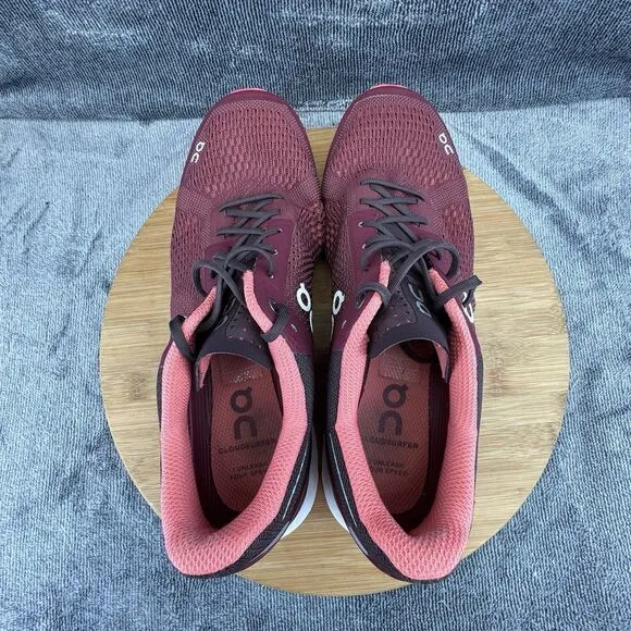 On Coud Cloudsurfer Shoes Womens Size 10 Red Running Comfort casual Sneakers