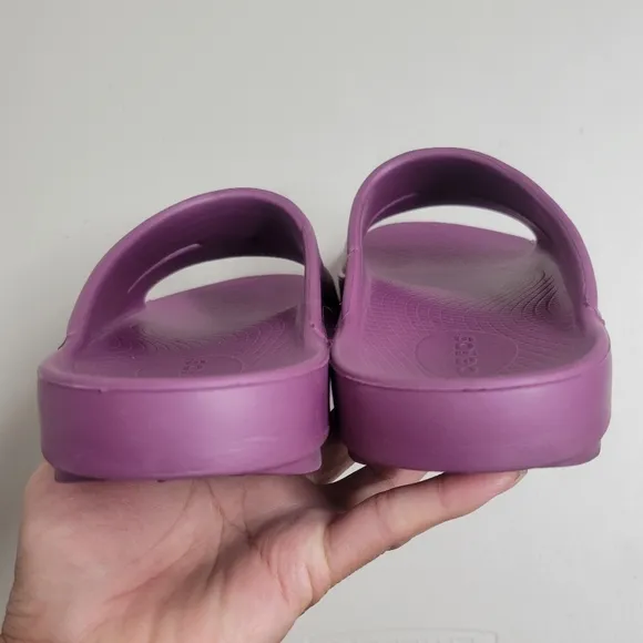 Oofos OOahh Purple Slide Sandals