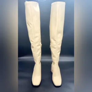 Open Edit Briar Over the Knee Boot Cream Vanilla