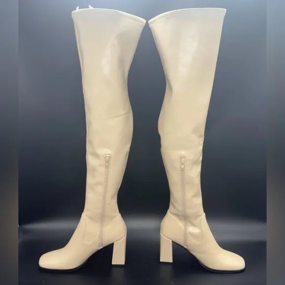 Open Edit Briar Over the Knee Boot Cream Vanilla