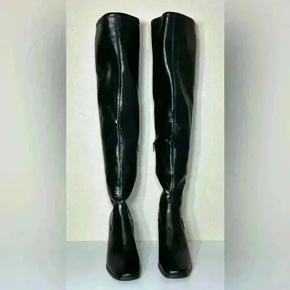 Open Edit Briar Over The Knee Boots Block Heel Goth Winter Club Size 9 New