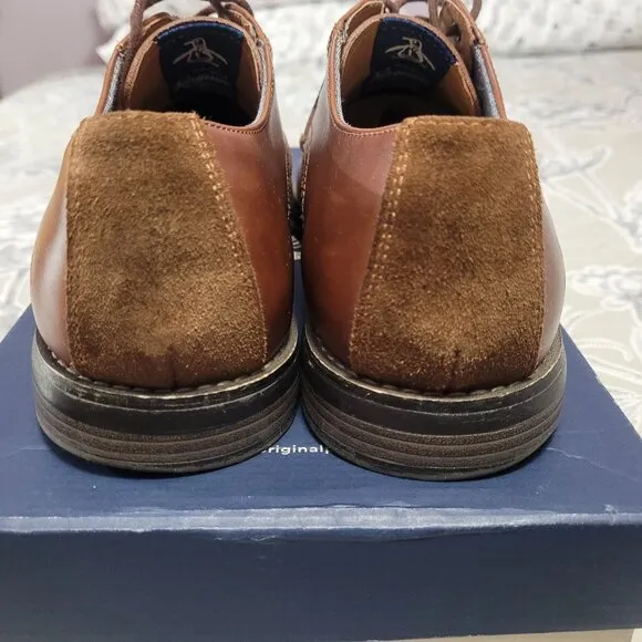 Original Penguin Walter Oxford Lace up Dress Shoes Cognac Brown 10.5