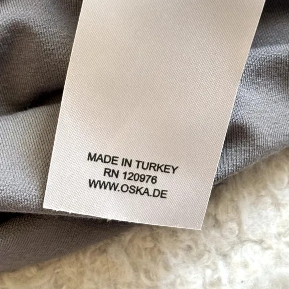 Oska Womens Size 4/6 Gray Scoop Neck Relaxed Lagenlook Tunic Dress Minimalist