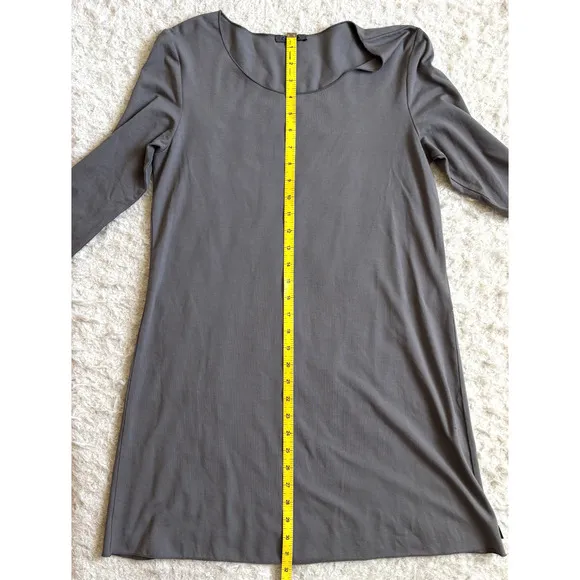 Oska Womens Size 4/6 Gray Scoop Neck Relaxed Lagenlook Tunic Dress Minimalist