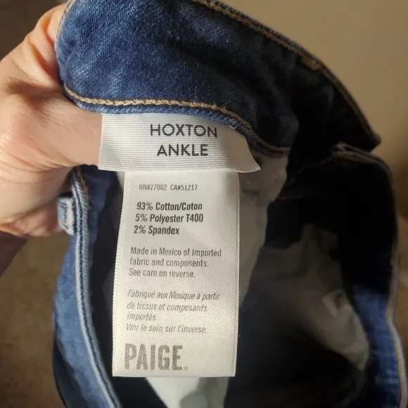 PAIGE Hoxton Ankle Women's Blue Jeans Size 32