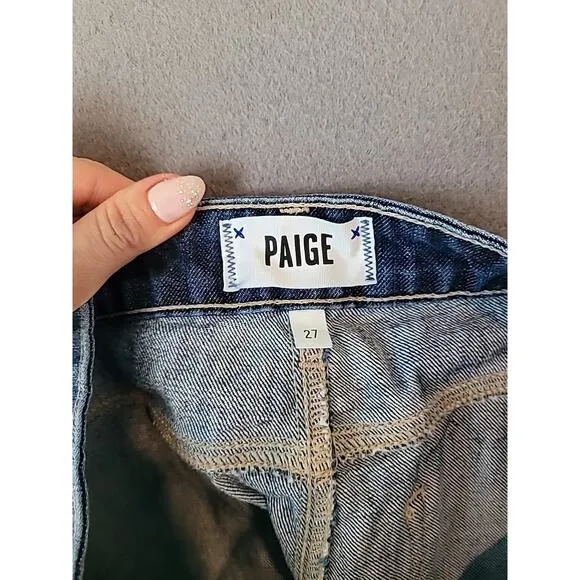 PAIGE Jimmy Jimmy Cutoff Denim Shorts In Izza Destructed Size 27