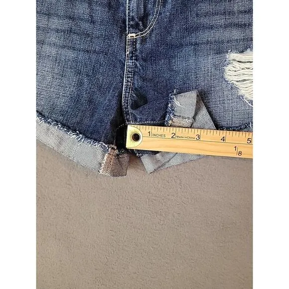 PAIGE Jimmy Jimmy Cutoff Denim Shorts In Izza Destructed Size 27