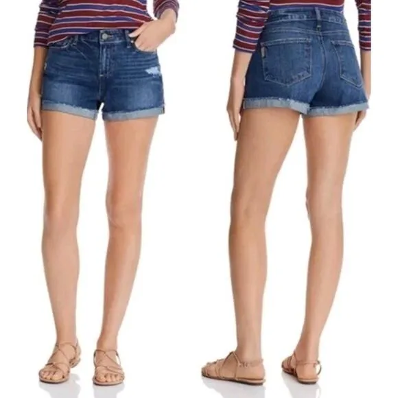 PAIGE Jimmy Jimmy Cutoff Denim Shorts In Izza Destructed Size 27