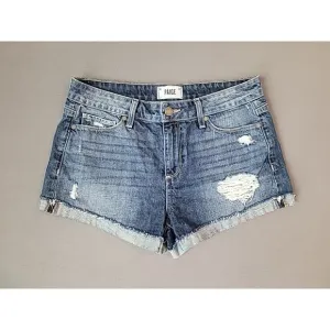 PAIGE Jimmy Jimmy Cutoff Denim Shorts In Izza Destructed Size 27
