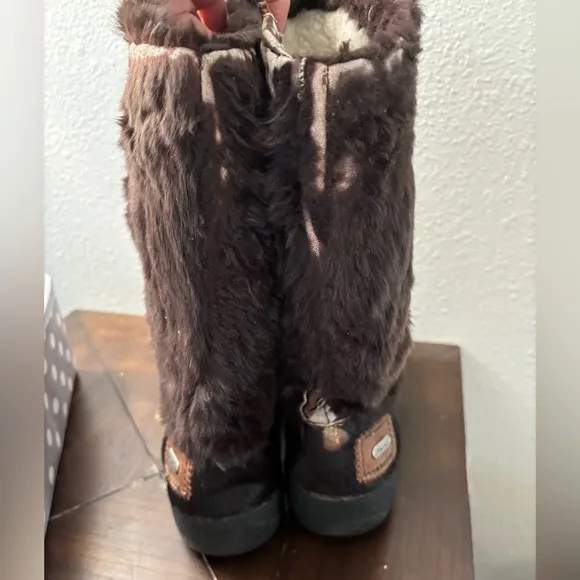 Pajar Brown Rabbit Fur Winter Boots Women's US 8 UK‎ 39 Aspen Ski Lodge