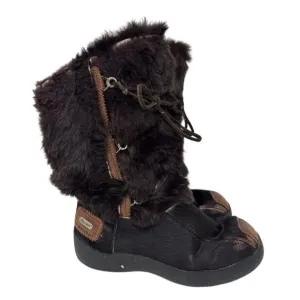 Pajar Brown Rabbit Fur Winter Boots Women's US 8 UK‎ 39 Aspen Ski Lodge