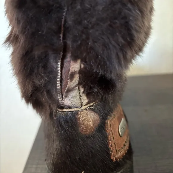 Pajar Brown Rabbit Fur Winter Boots Women's US 8 UK‎ 39 Aspen Ski Lodge