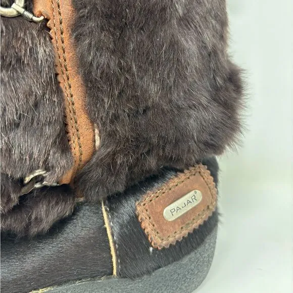 Pajar Brown Rabbit Fur Winter Boots Women's US 8 UK‎ 39 Aspen Ski Lodge