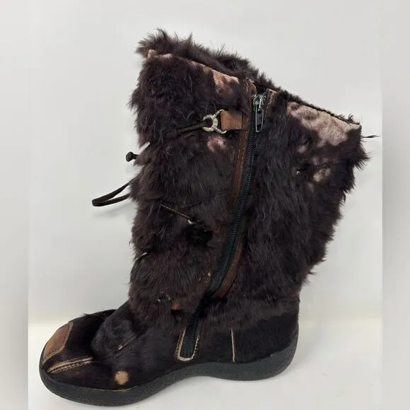 Pajar Brown Rabbit Fur Winter Boots Women's US 8 UK‎ 39 Aspen Ski Lodge