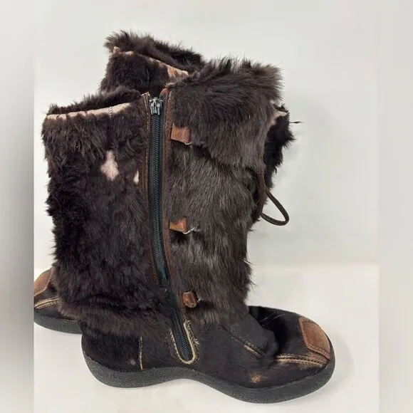 Pajar Brown Rabbit Fur Winter Boots Women's US 8 UK‎ 39 Aspen Ski Lodge
