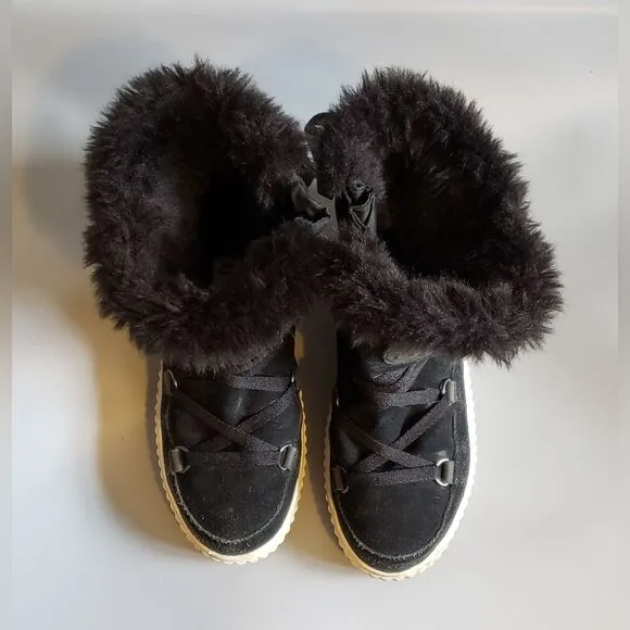 Pajar Women's Short Black Leather Winter Boots Size 37