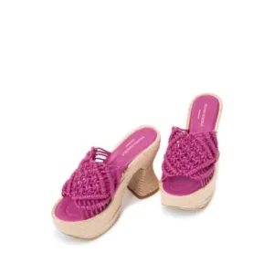 PALOMA BARCELO Womens Pink 2-1/2&quot; Platform Salma Almond Flare Shoes 40