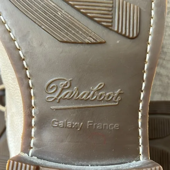 Paraboot Galaxy France Men's Cream Leather Dress Shoes Made in France Sz 11 EUC