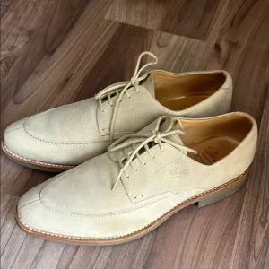 Paraboot Galaxy France Men's Cream Leather Dress Shoes Made in France Sz 11 EUC