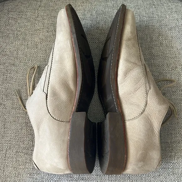 Paraboot Galaxy France Men's Cream Leather Dress Shoes Made in France Sz 11 EUC