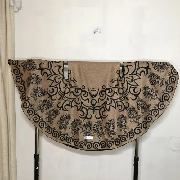 Pashmina Cashmere Moroccan Design Print Wrap Open Front Poncho Style Vest