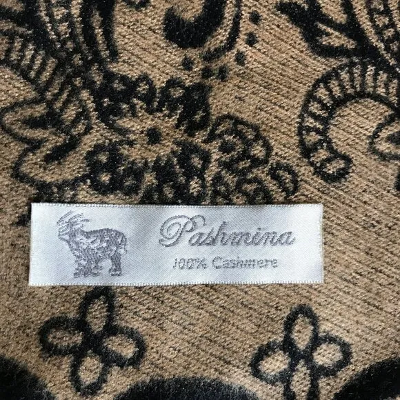 Pashmina Cashmere Moroccan Design Print Wrap Open Front Poncho Style Vest